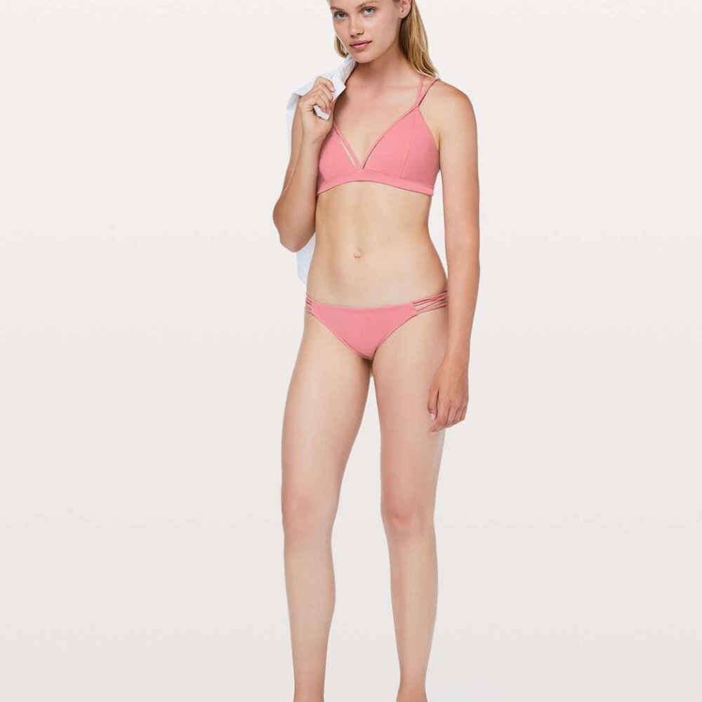 Lululemon Shoreline Bikini Bottom Pink Size 10 New NWT LW7AOAS CHRT